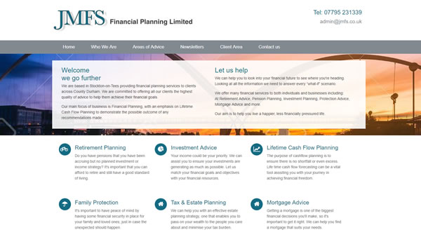 An IFA website that has a bespoke focus on its cashflow planning and mortgages