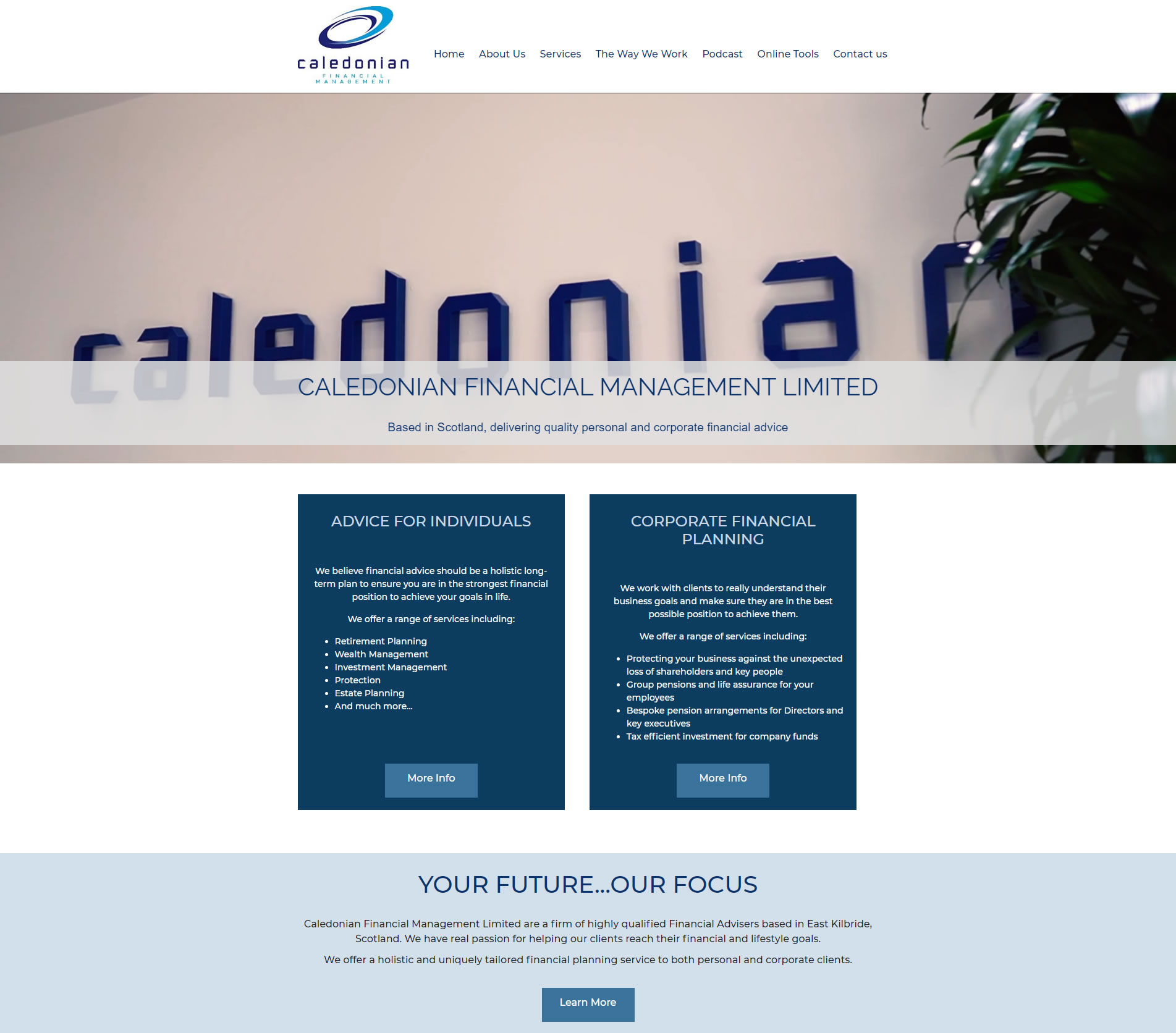 Financial Planner website - Caledonian Financial Management