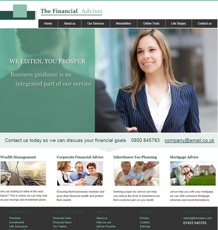 professional IFA website design The financial adviser